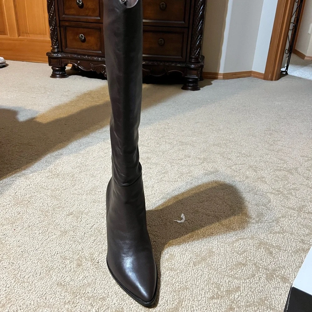 Steve Madden Over-the-Knee Block Heel Boots in Dark Brown